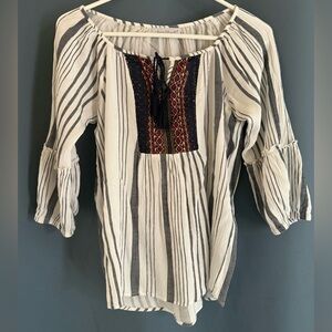 🌿 Karen Hardt Boho Blouse – Size M
